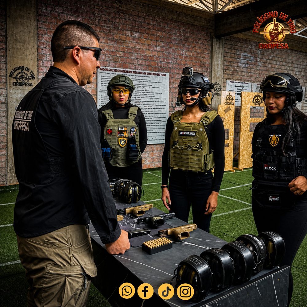 Instructor dando indicaciones de seguridad